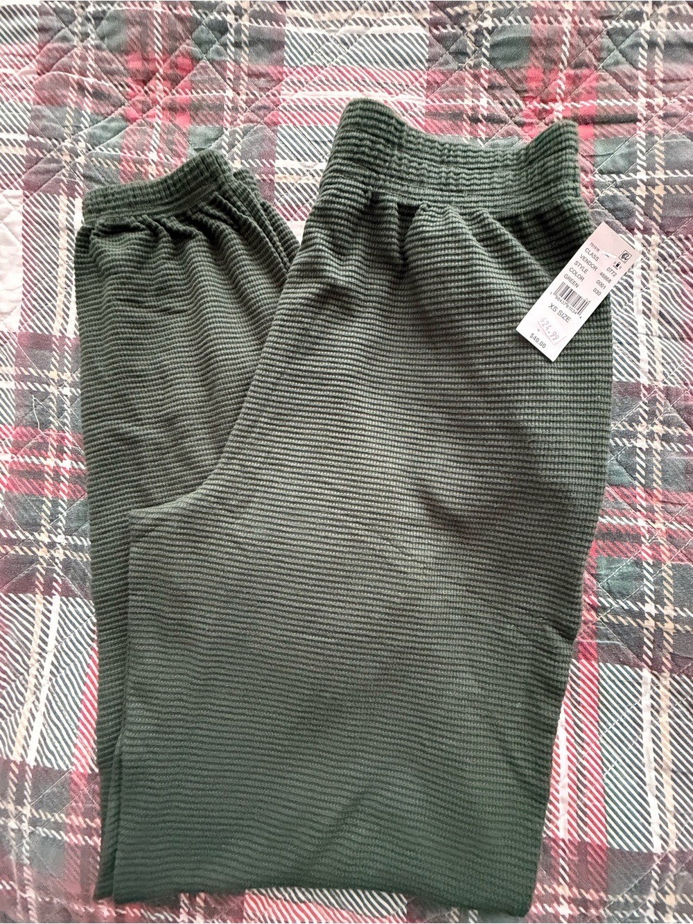 Women’s Ribbed Olive Green Bottoms - Unbranded